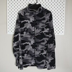 Starter 2XL Fleece Full Zip‎ Jacket Gray Camouflage Camo Urban Outdoors